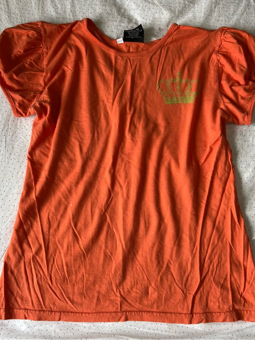 Women's Short Sleeve Tee with Crown Graphic - Orange